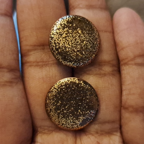 Glitter Penny Resin Earrings NWT - Picture 3 of 4